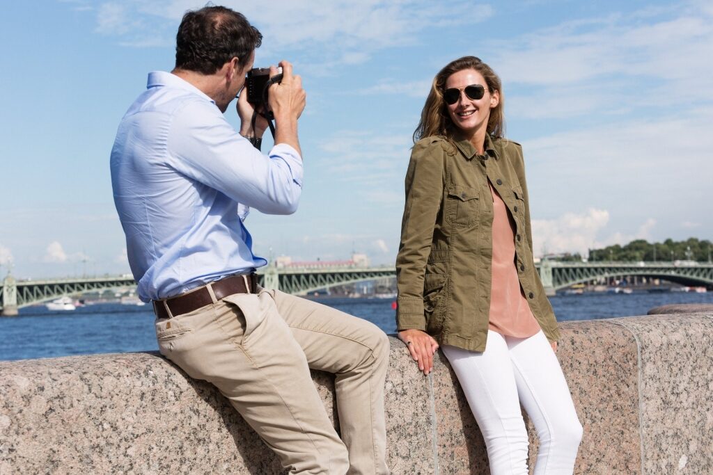 Man taking a photo in Russia